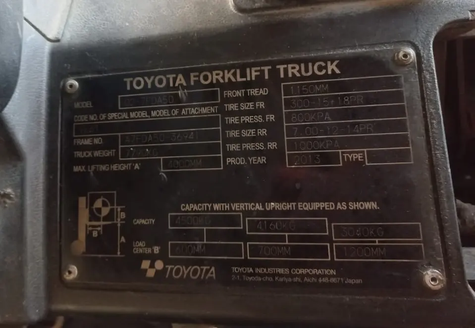 Forklift Toyota 2013 - 3