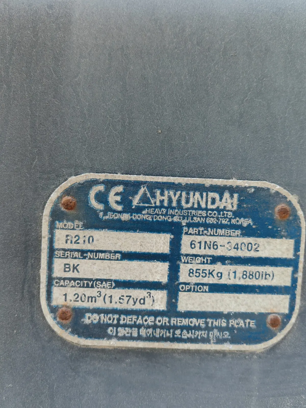 Hyundai 210 Excavator Original (1500mm) Bucket - 4