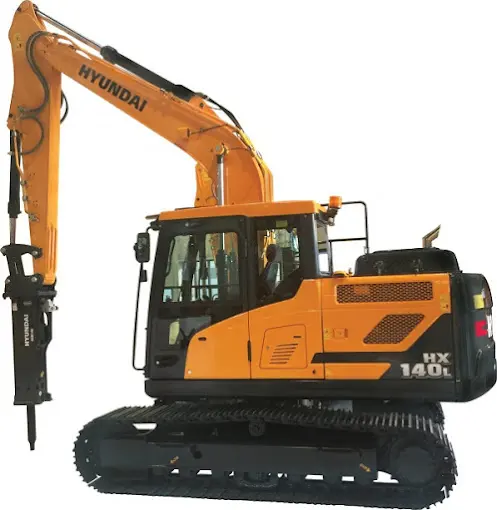 Chain Excavator HYUNDAI HX140L with Breaker