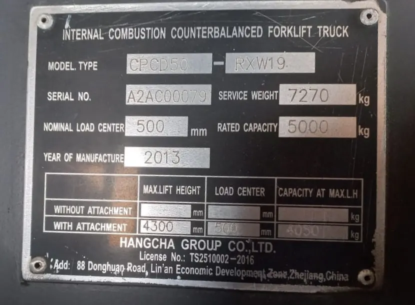Forklift Hangcha 8 Ton 2013 - 5